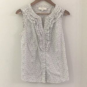 Gray and white sleeveless Blouse